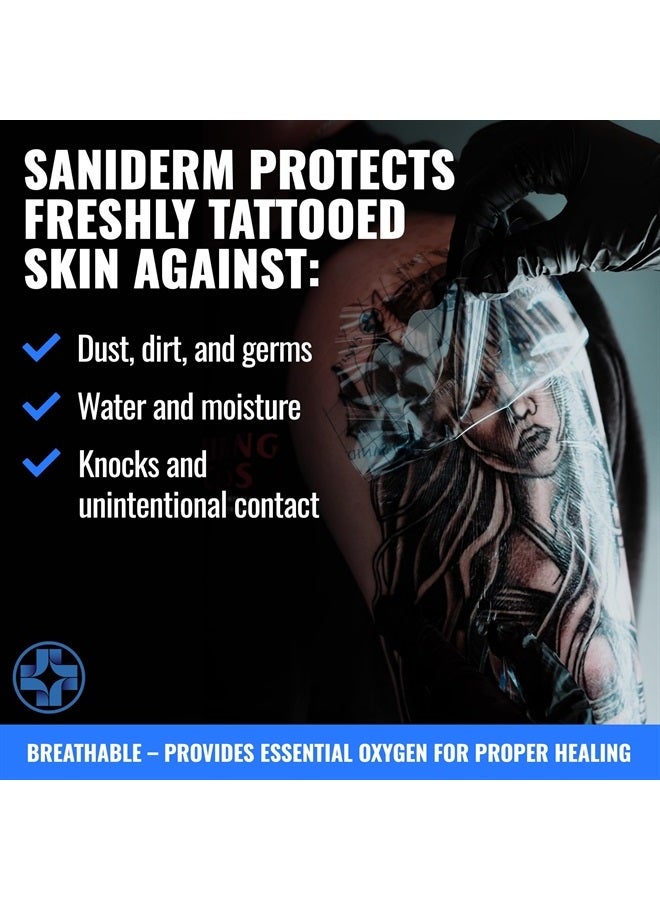 Saniderm Tattoo Aftercare Bandage 3 Sheets (Large Pack, 8 in x 10 in) – Convenient, Faster Tattoo Healing and Protection – Sterile, Waterproof, and Latex-Free - Image 5