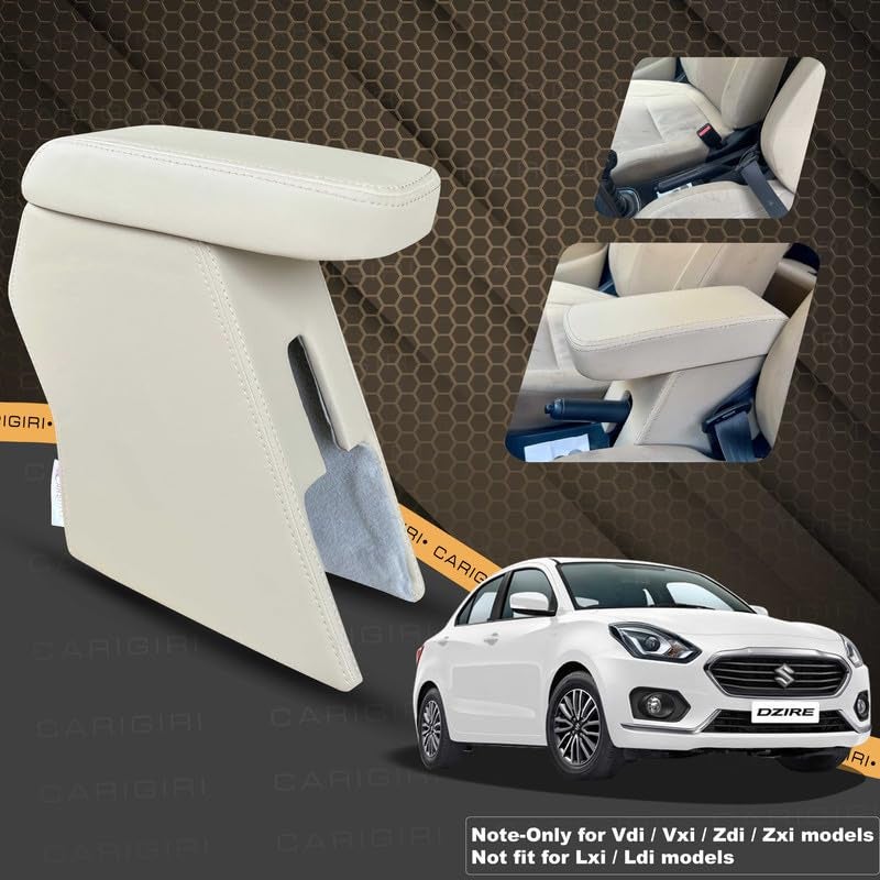 Carigiri Premium Finish Car Armrest with Storage Box And High Density Moulded Foam For Maruti Suzuki Swift Dzire (Models-2018-2024)(ONLY FOR VXI,VDI/ZXI,ZDI MODELS) (Beige, Nappa Leatherette) - Image 2