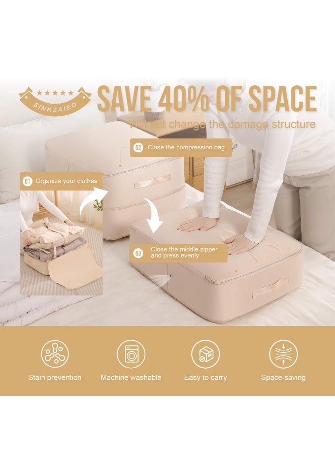 （2pcs-21.2 * 16.2 * 23.6 In）Ultra Space Saving Self Compression Organizer,Packing Cubes,Waterproof And Moisture-Proof,Space Saving Storage Tote,For Blankets Clothes Duvet Comforter - Image 4