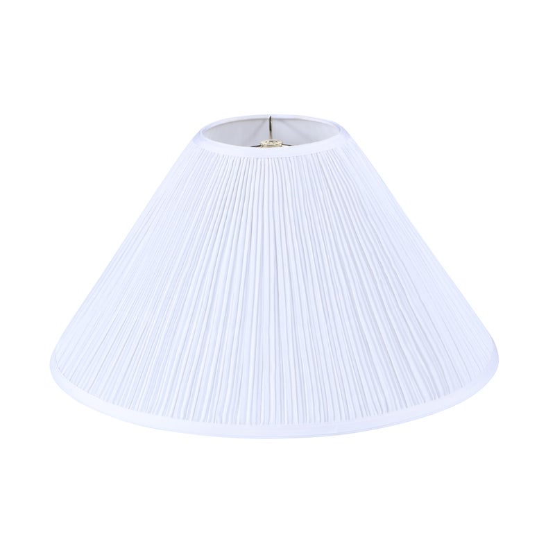 Aspen Creative 33018 Hardback Empire Spider Lamp Shade, Mushroom Pleated in Cotton White Faux Silk Fabric, 6" Top x 19" Bottom x 12" Slant Height - Image 1