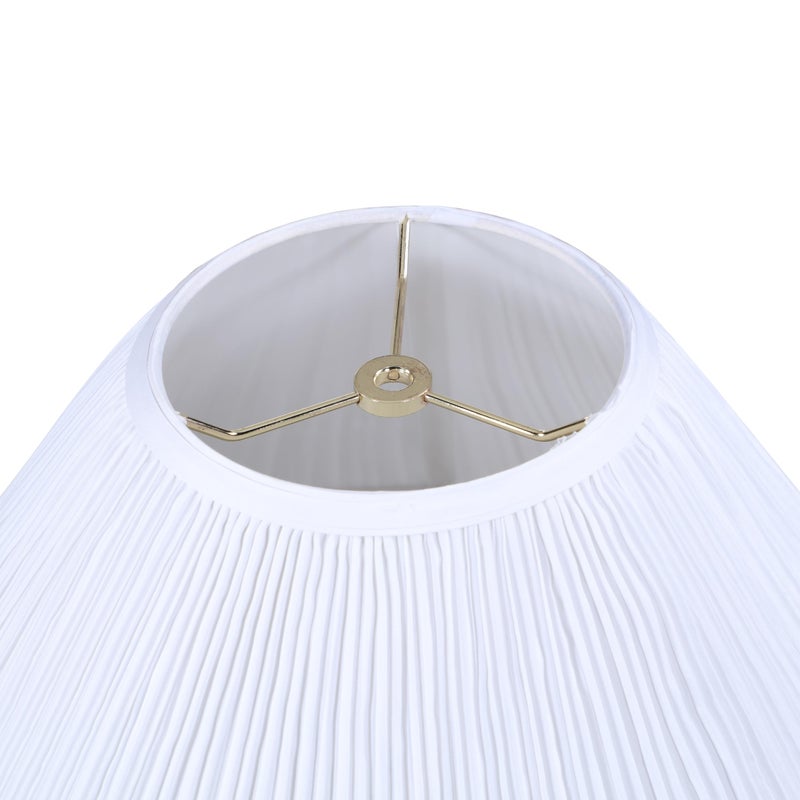 Aspen Creative 33018 Hardback Empire Spider Lamp Shade, Mushroom Pleated in Cotton White Faux Silk Fabric, 6" Top x 19" Bottom x 12" Slant Height - Image 4