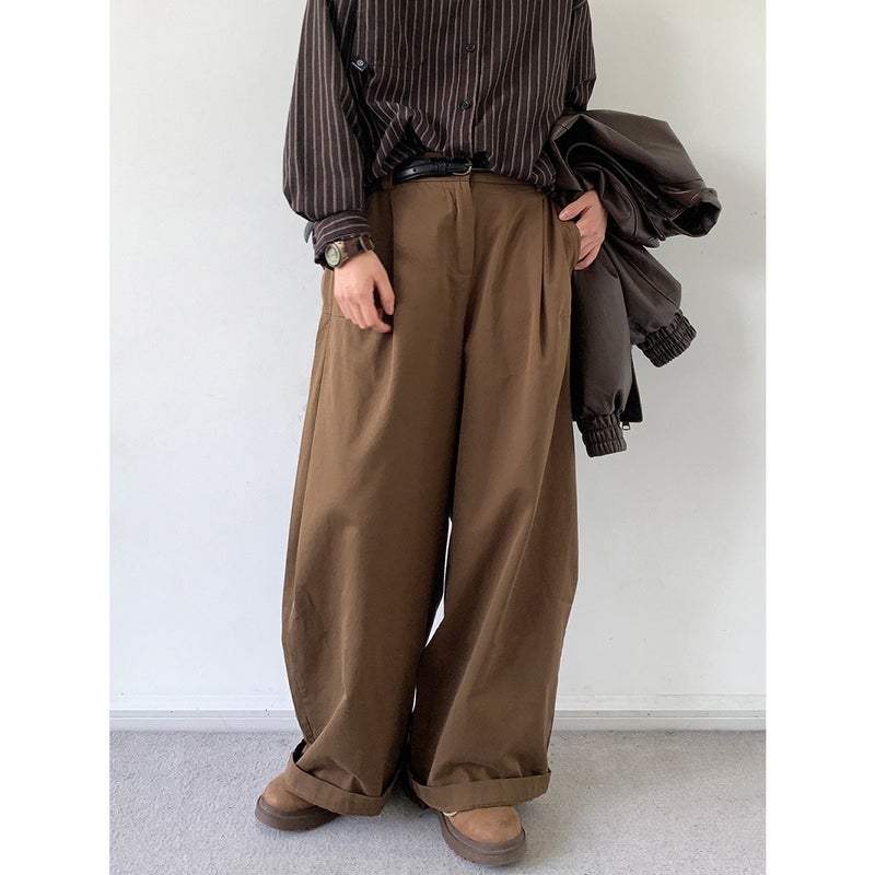Japanese Retro Basic Work Pants Boys And Girls Ins Boyfriend Loose Wide Leg Casual Pants - Image 2
