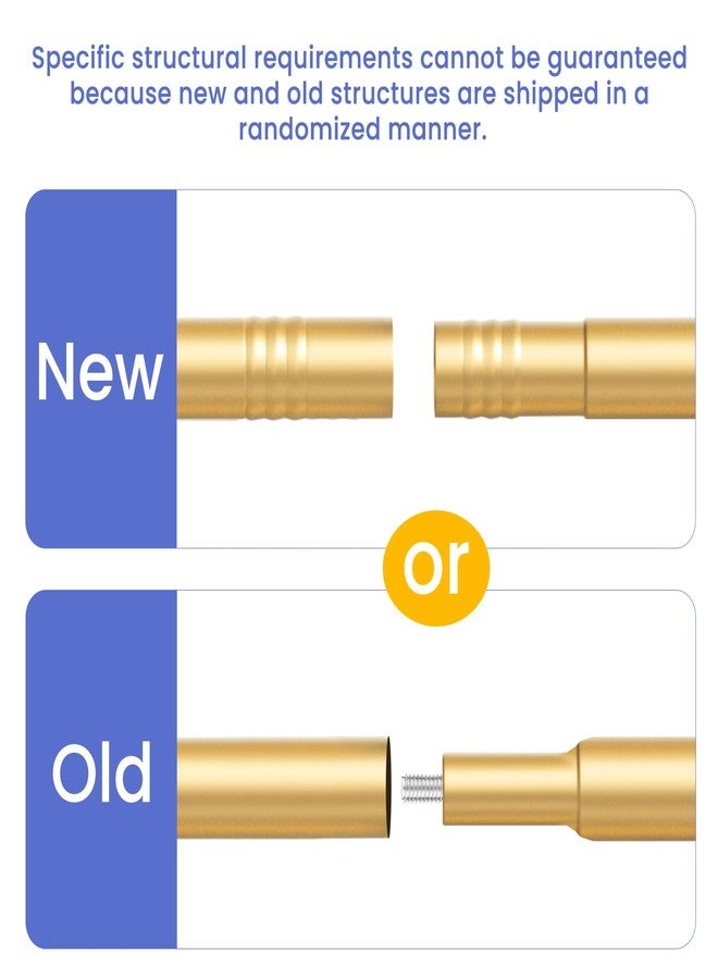 TKZTKZ Curtain Rods No Drilling for Windows 32 to 45 Inch:No Drill Small Gold Curtain Rod with Adhesive Brackets for Bedroom,5/8" Apartment Renter Friendly Adjustable Drapery Rods Easy Install - Image 4