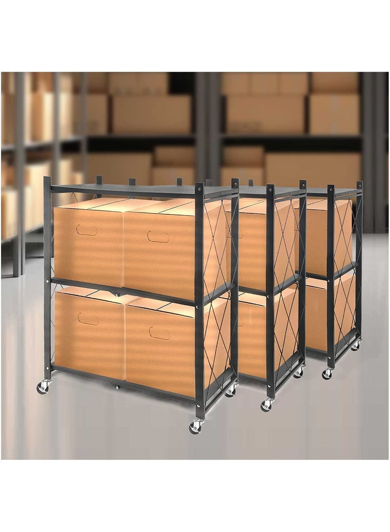 DubaiGallery 3-tier Metal Organizer Rolling Laundry Heavy Duty Rack - Image 4