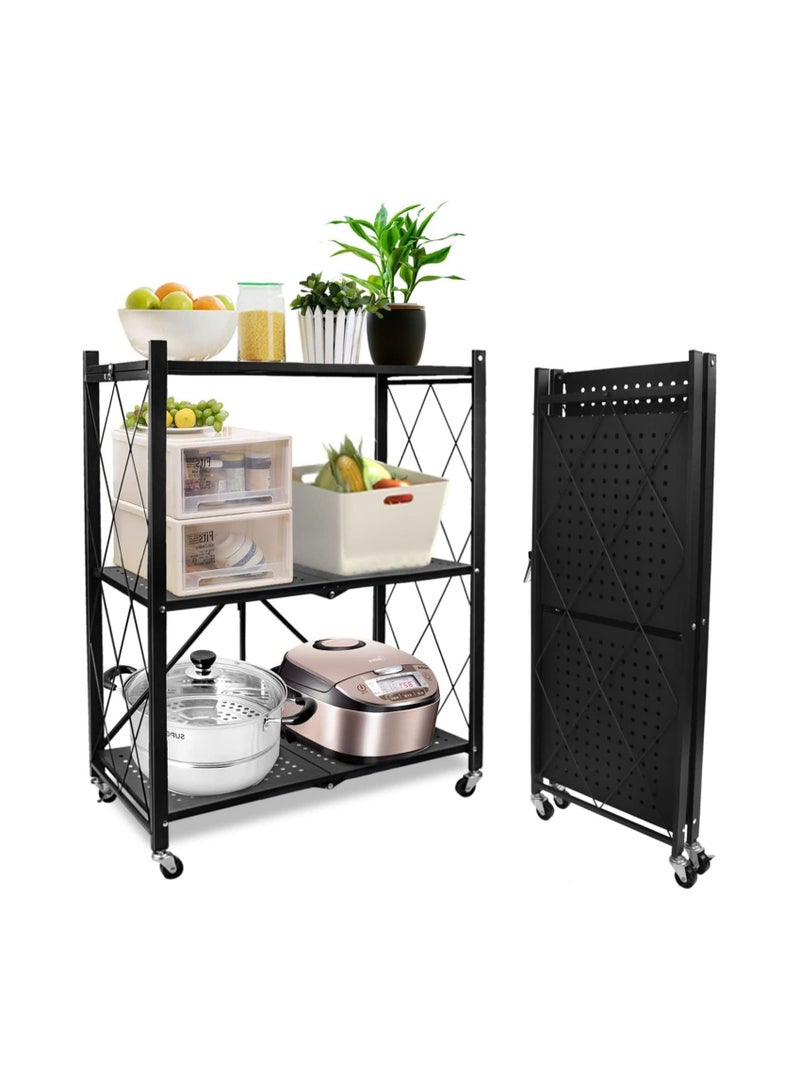 DubaiGallery 3-tier Metal Organizer Rolling Laundry Heavy Duty Rack - Image 1