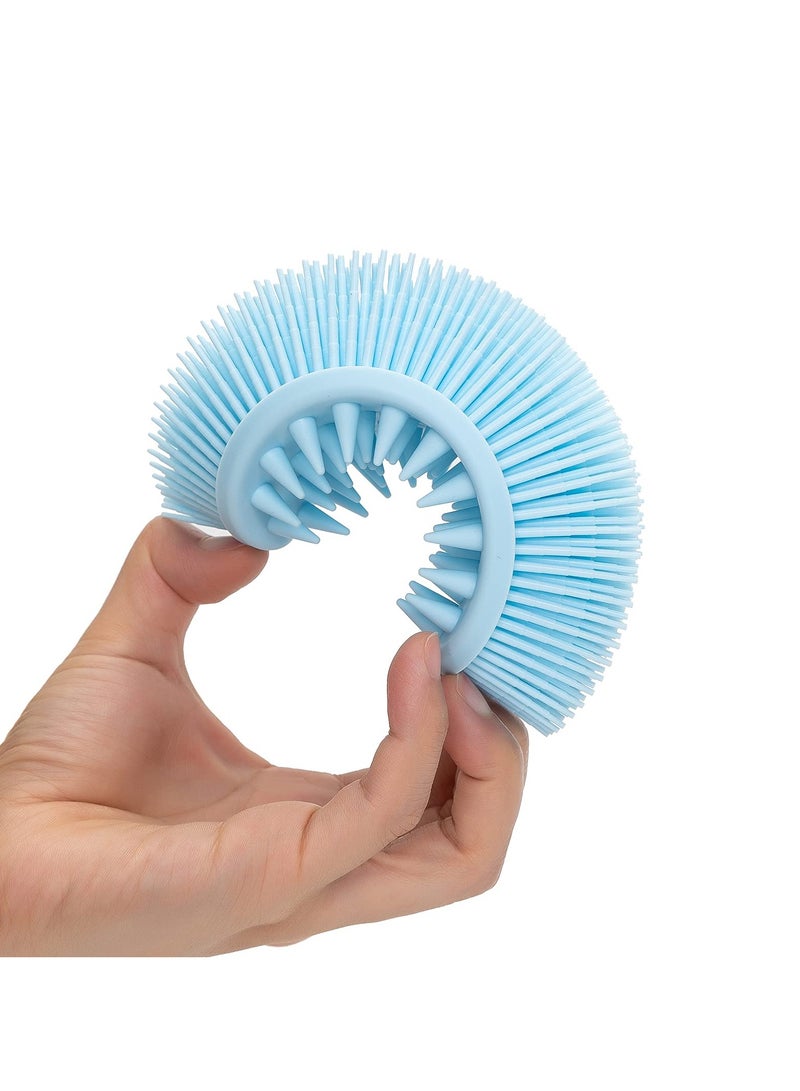 KASTWAVE 2Pcs 2 in 1 Bath and Shampoo Brush, Silicone Body Scrubber for Use in Shower, Exfoliating Body Brush, Silicone Loofah, Head Scrubber, Scalp Massager Brush, Wet and Dry, Easy to Clean - Image 4