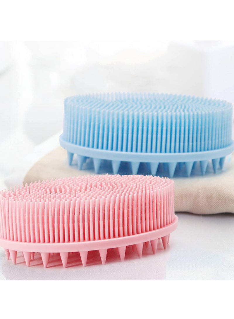 KASTWAVE 2Pcs 2 in 1 Bath and Shampoo Brush, Silicone Body Scrubber for Use in Shower, Exfoliating Body Brush, Silicone Loofah, Head Scrubber, Scalp Massager Brush, Wet and Dry, Easy to Clean - Image 3