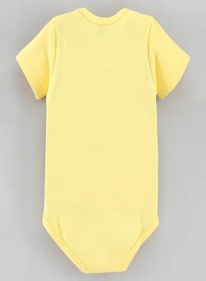 KNITROOT Monthly Birthday Special Newborn Baby Yellow Color Half Sleeve Unisex Romper, Sleepsuit, Body Suit, Envelope Neck, 10 Months Tiger Print, 9-12 Months, Infants Cloths for boys & Girls - Image 4