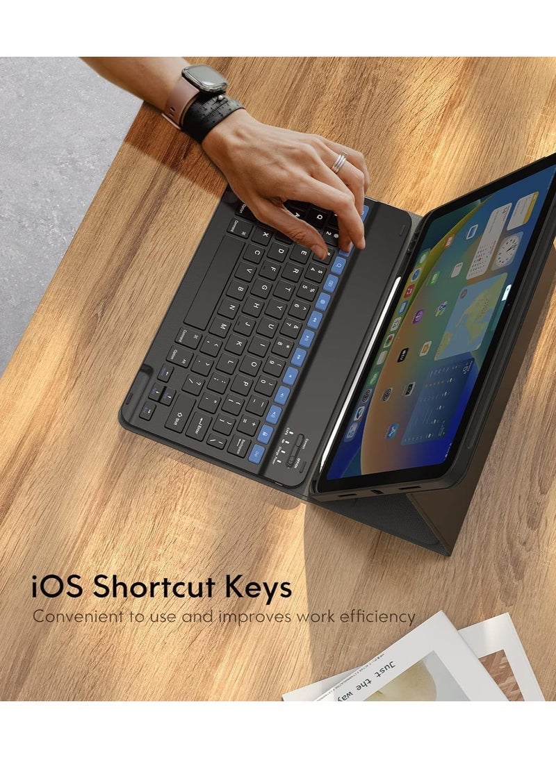 Gravity Keyboard Case for iPad 10th Generation 10.9inch - 2022, Detachable Bluetooth Keyboard, Stand Folio Keyboard Cover with Pencil Holder, Rechargeable - Image 4