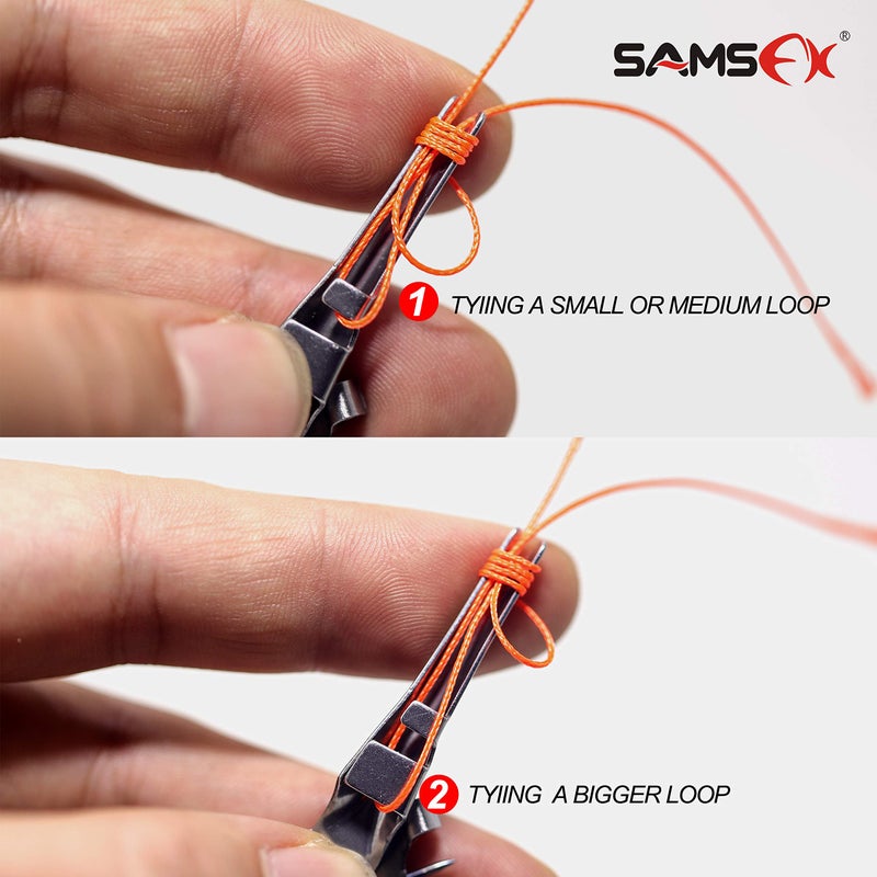 SAMSFX Fishing Quick Knot Tying Tool 6 in 1 Fly Line Clippers with Zinger Retractor (6 in 1 Clipper & Carabiner Style Zinger Retractor) - Image 5