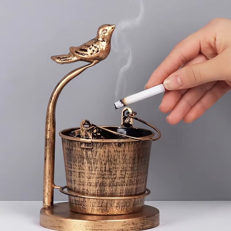 Bird Metal Retro Ashtray Large Anti Flying Ash For Home Living Room Office Decor Gift - Image 5