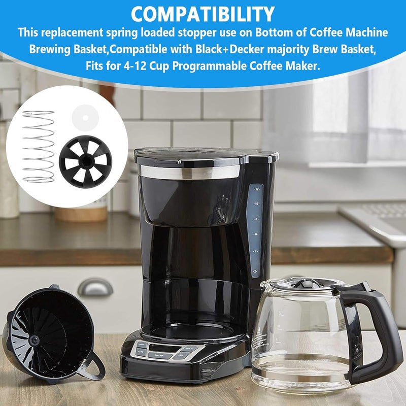 GEAIN Coffee Machine Brewing Basket Bottom spring loaded stopper kits Fits for Black+Decker CM1160B coffee makers Brew Basket, fits majority 4-12 Cup Drip Coffee Makers 2 pack - Image 4