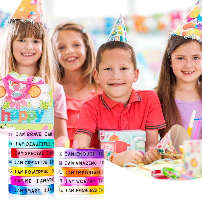 Cyclusive 20 Pieces Students Inspirational Wristbands Rubber Bracelets Fun Motivational Wristbands For Kids Students Back To School Gifts - Image 5