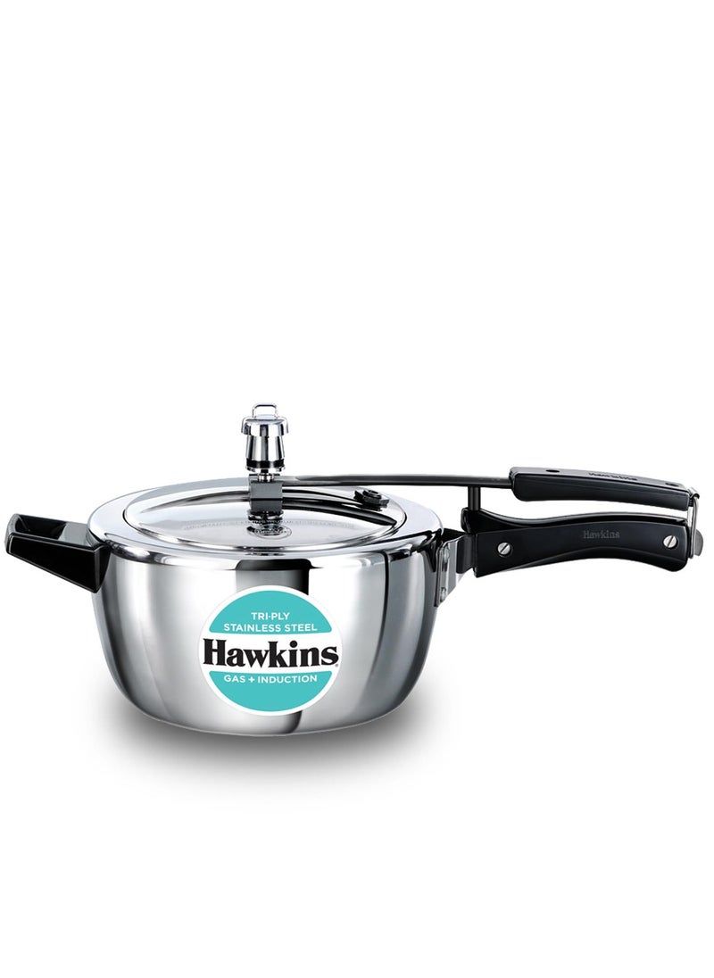 Hawkins Hawkins 3.5 Litre Triply Stainless Steel Pressure Cooker, Inner Lid Cooker, Silver (HSST35)  - Image 1