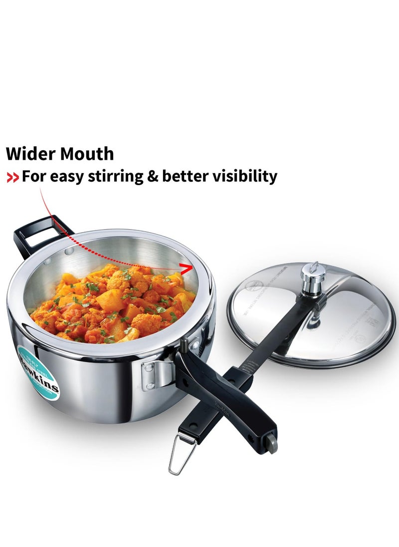 Hawkins Hawkins 3.5 Litre Triply Stainless Steel Pressure Cooker, Inner Lid Cooker, Silver (HSST35)  - Image 2