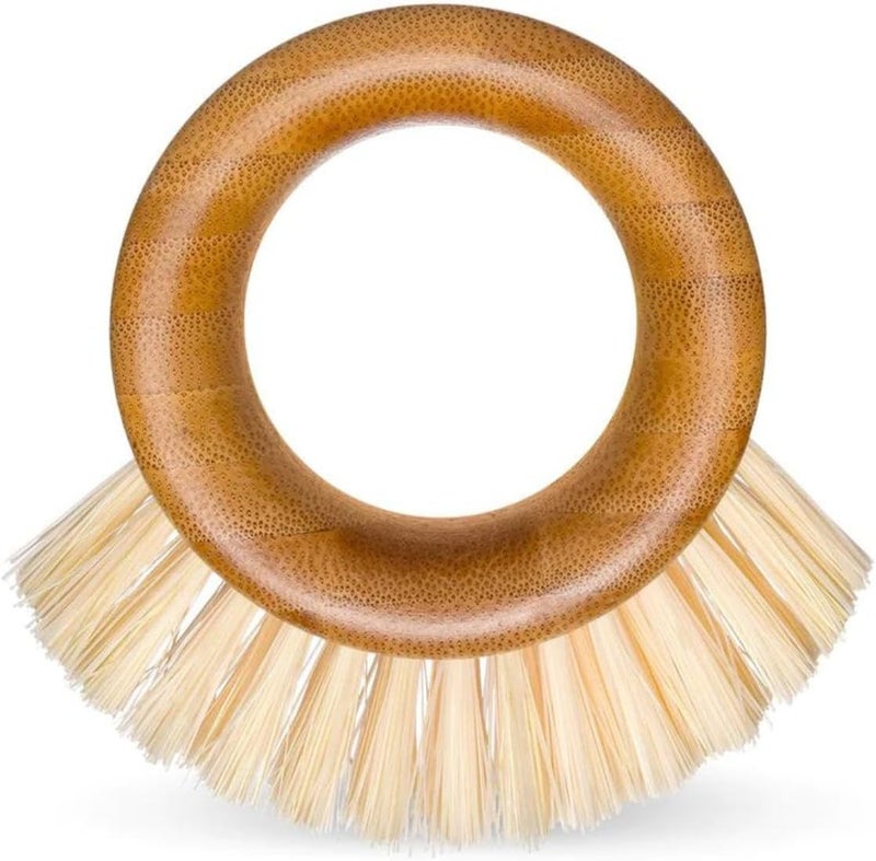 Full Circle The Ring Bamboo Vegetable and Fruit Cleaning Brush - A Versatile Scrubber for Food, Including Potatoes, Mushrooms, and Veggies with Recycled Bristles and Handle - Image 1