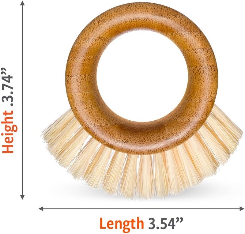 Full Circle The Ring Bamboo Vegetable and Fruit Cleaning Brush - A Versatile Scrubber for Food, Including Potatoes, Mushrooms, and Veggies with Recycled Bristles and Handle - Image 3