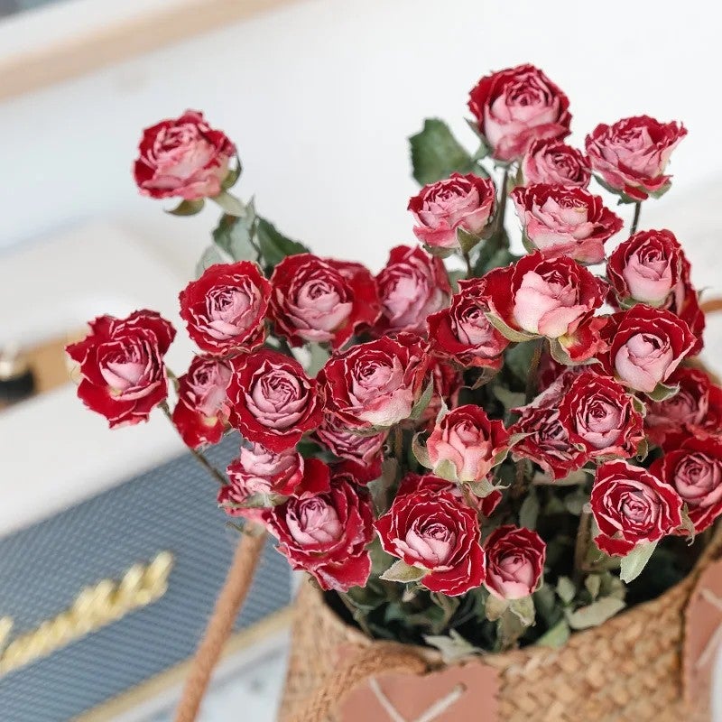 Bluejw Nature Dried Roses Bouquet - 30 Rose Buds Multi-headed, Wedding Flowers for Arrangement & Gift, Includes Dried Plants - Image 3