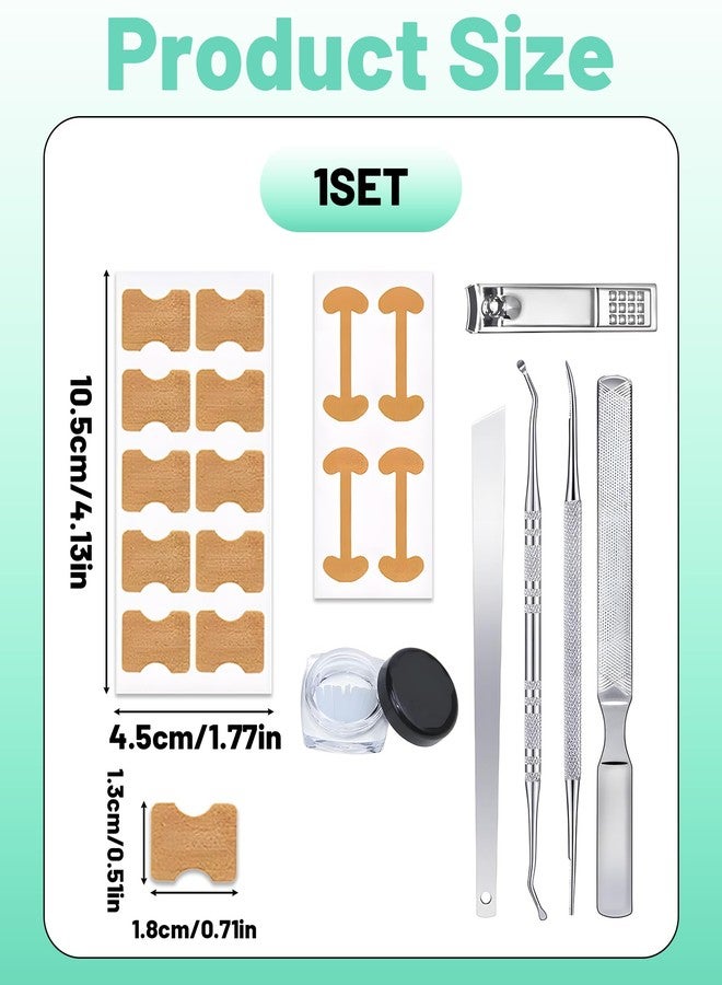 Aeenioy Ingrown Toe Nail Remover, Toe Nail Corrector Kit for Men and Seniors, Professional Ingrown Toenail Correction Tool, Home Foot Care Solution for Daily Nail Maintenance - Image 2