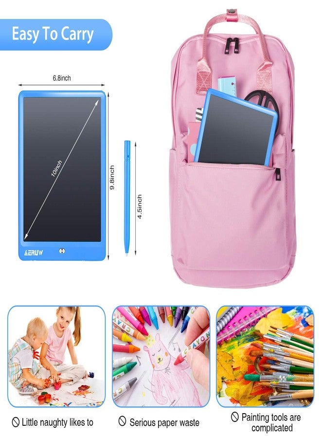 ERUW LCD Writing Tablet Colorful 10 Inch Electronic Graphics Doodle Board eWriter Drawing Pad with Memory Lock Kids & Adults Home School Office Handwriting Tablet Gifts(Blue) - Image 3