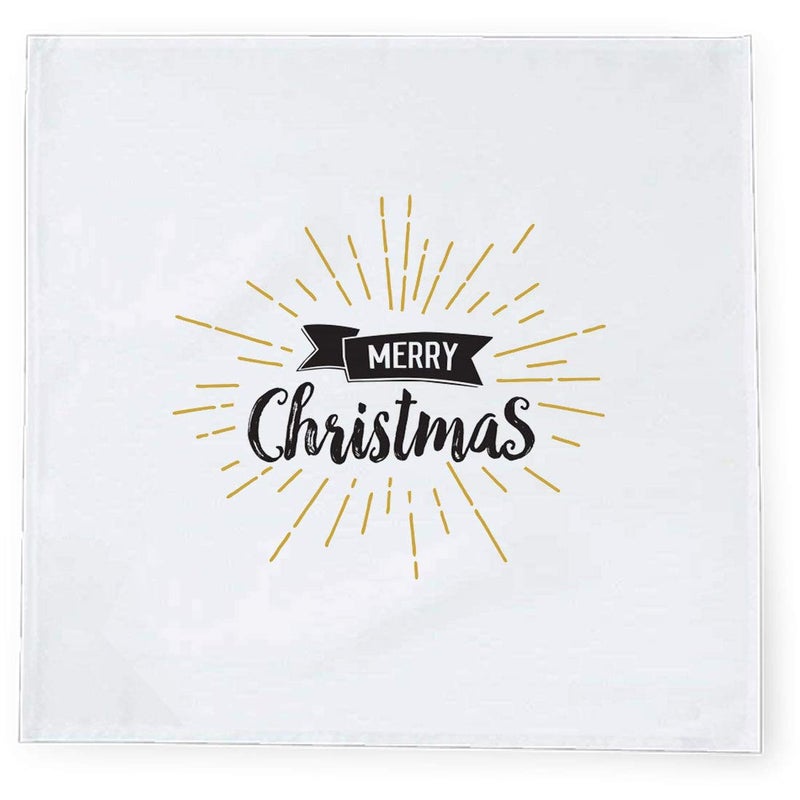 Khakee 6 Pcs Christmas Theme Tafta Silk Table Napkins 10x 10 for Xmas Decoration Christmas OrnamentsChristmas Gift npxmas280P - Image 2