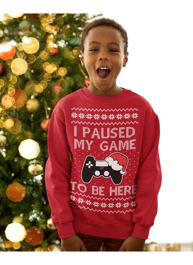 Gaming Kids Ugly Christmas Sweatshirt Gifts for Gamers I Paused My Game to Be Here Youth Holiday Xmas Sweatshirts Large Red - pzsku/ZE5CD0C099CE50E39F2CBZ/45/_/1740982756/96fe3b9b-051c-4a2f-ac08-838acfd3167b