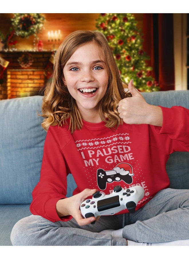 Gaming Kids Ugly Christmas Sweatshirt Gifts for Gamers I Paused My Game to Be Here Youth Holiday Xmas Sweatshirts Large Red - pzsku/ZE5CD0C099CE50E39F2CBZ/45/_/1740982757/2f107cd7-8c7e-46ad-9502-93b5d89b2d4a