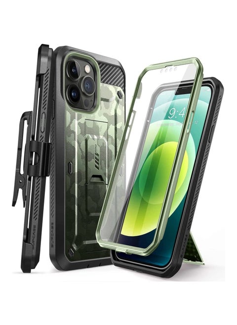 Unicorn Beetle Pro Series Case for iPhone 13 Pro Max (2021 Release) 6.7 Inch, Built-in Screen Protector Full-Body Rugged Holster Case (CamoGrass)