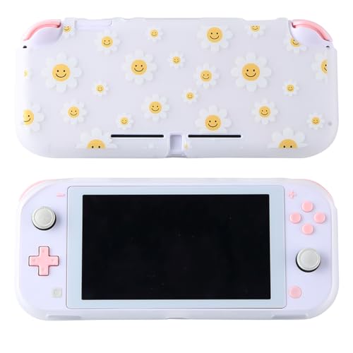 CasosexploreLab Case for Nintendo Switch Lite Protective Accessories Soft Silicone Cover Shell Compatible ONLY for Switch Lite Daisy Floral Anti-Drop Shock Proof Aesthetic Protector - Image 1