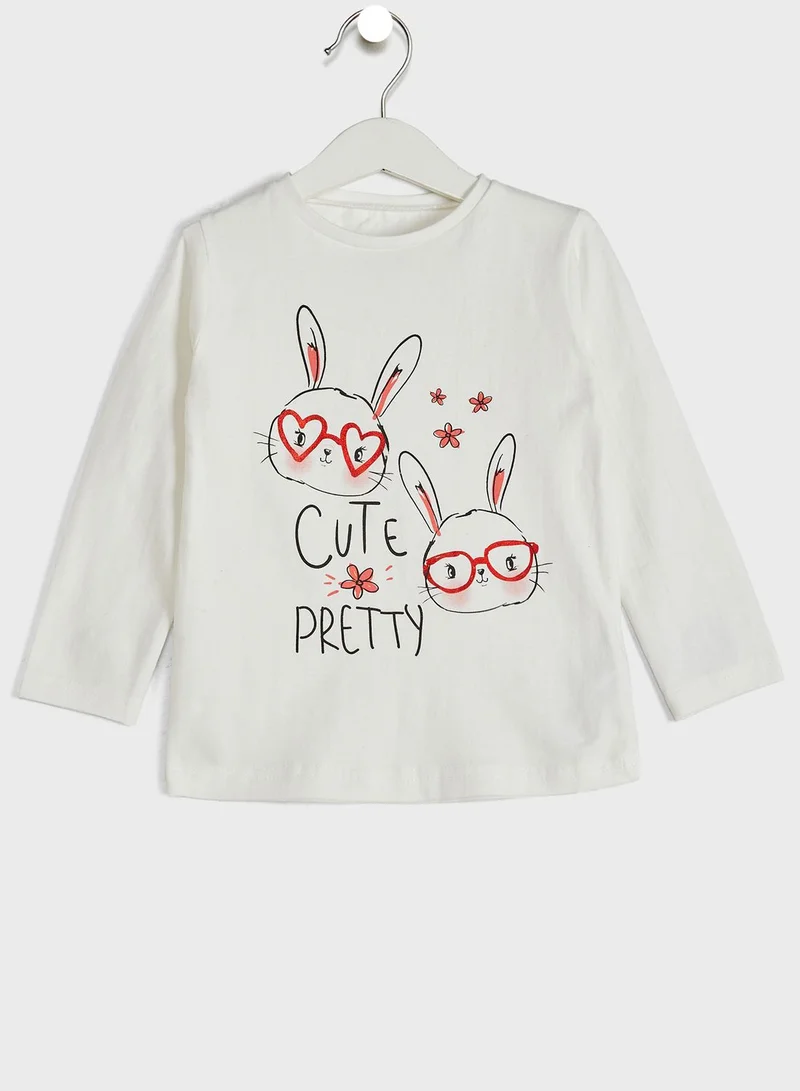 Babybol Kids Bunny Print T-Shirt