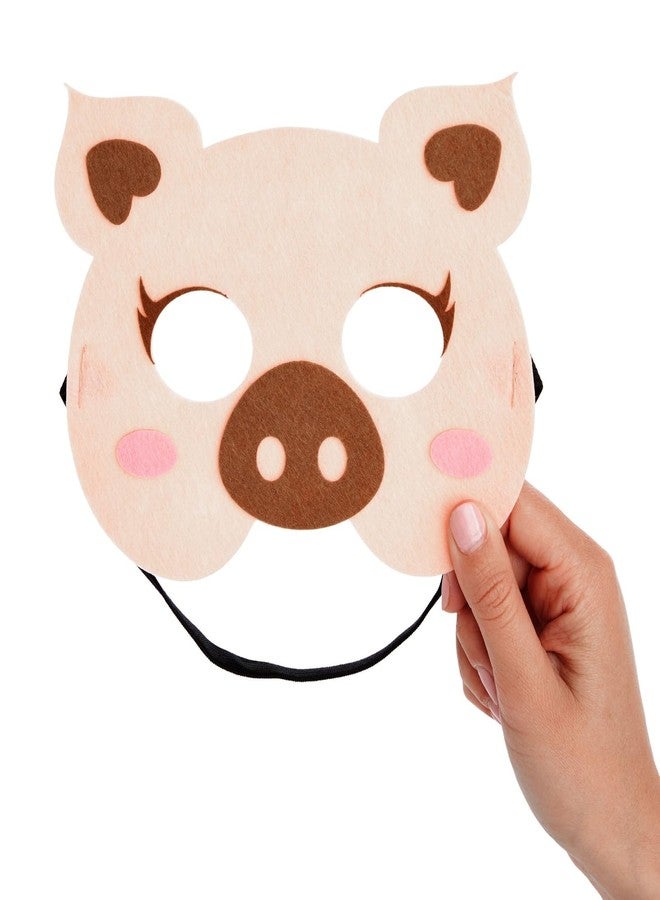 BLUE PANDA 12 Pack Felt Farm Animal Masks for Kids Ages 3-14 - Jungle Safari Dress Up Masks for Birthday Parties, Classroom Rewards, Halloween Costumes, and Pretend Play (7x7.2 In) - Image 4