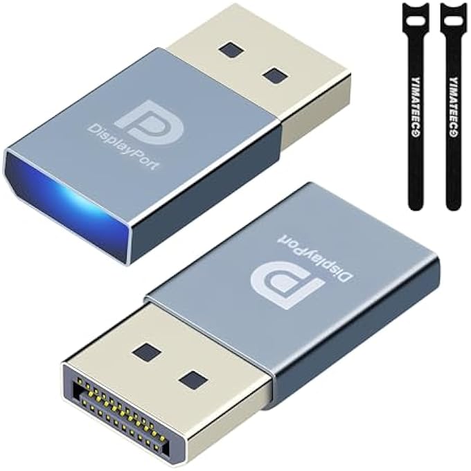rayihni DISPLAYPORT DUMMY PLUG EDID EMULATOR VIRTUAL DISPLAY ADAPTER, HEADLESS GHOST ADAPTER DP DUMMY PLUG 4K SUPPORTS UP TO 3840X2160 @60HZ, 1080P (HEADLESS GHOST DISPLAY EMULATOR, 2 PACK, GREY) - Image 1