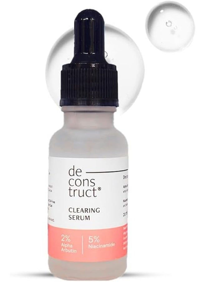 Deconstruct Clearing Serum: 5% Niacinamide Face Serum For Acne & Dark Spots With 2% Alpha Arbutin | Reduces Pigmentation | For Clear, Blemish-Free, Bright Skin | For Women And Men |20 Ml