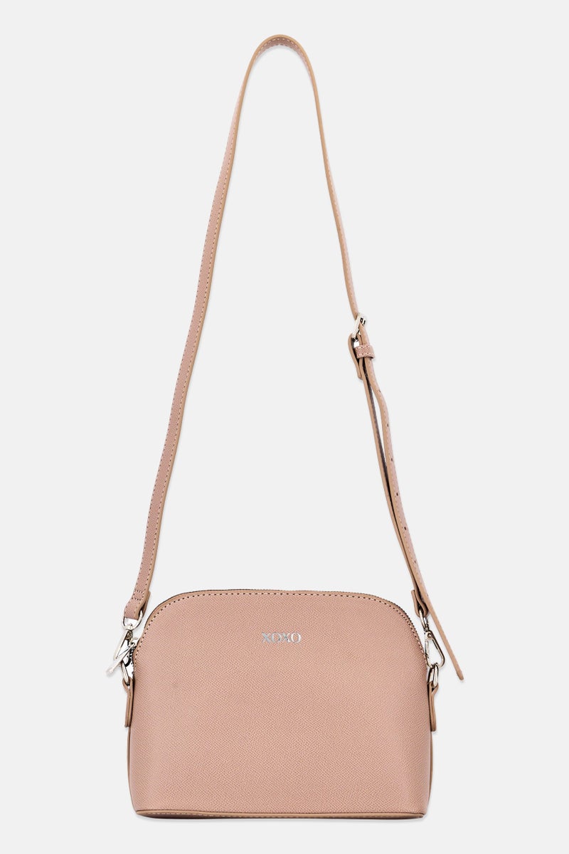 XOXO Women Brand Logo Cross Body Bag, Taupe - Image 1