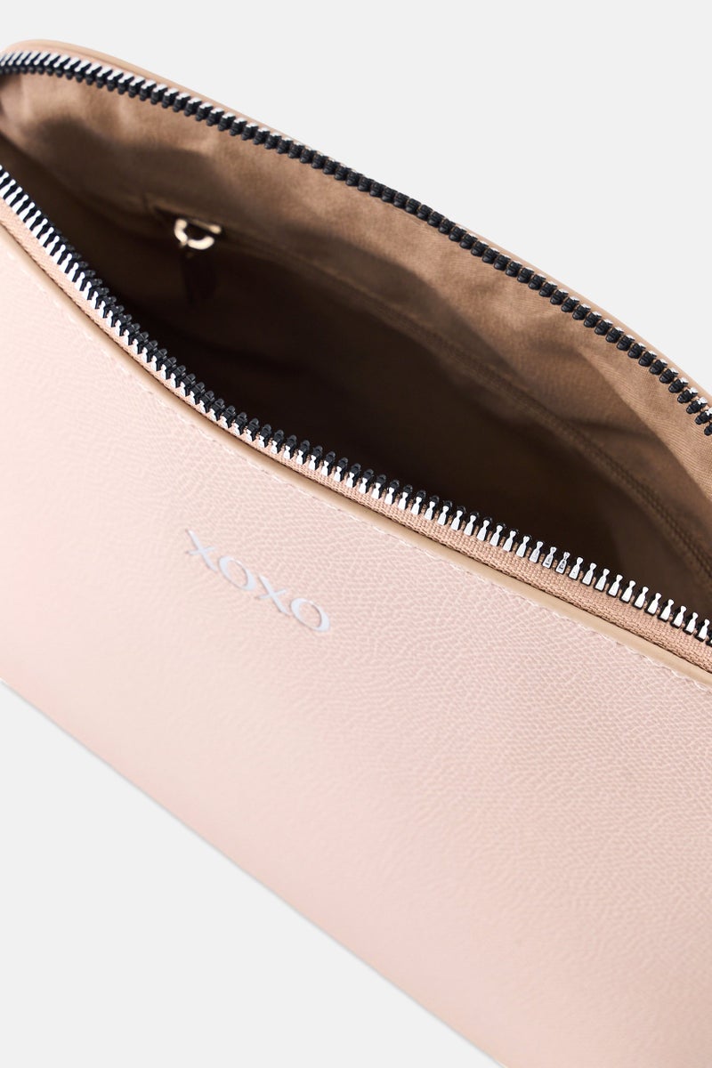 XOXO Women Brand Logo Cross Body Bag, Taupe - Image 3