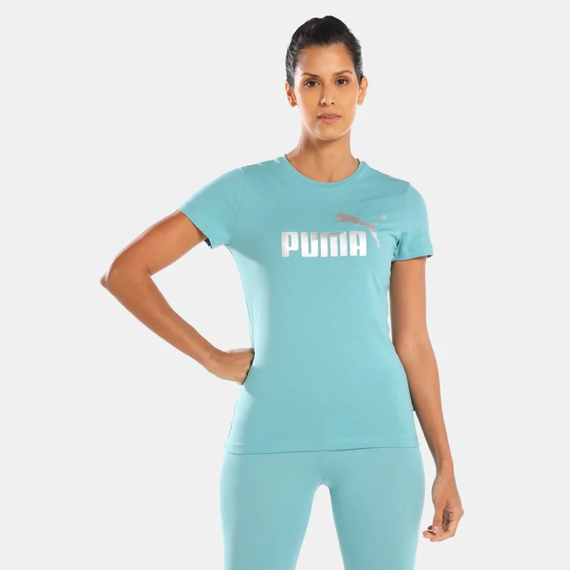 PUMA Women's Essentials+ Metallic Logo T-Shirt