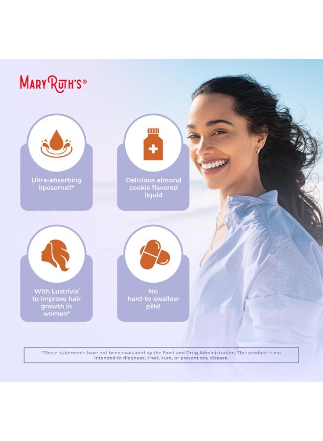 MaryRuth's ماري روث أورغانيكس لنمو الشعر للنساء ماكس ليبوسومال – مع لستريفا® بيوتين 10000 ميكروغرام وزيت بذور القرع، 450 مل | يعزز كثافة الشعر وصحة البشرة ومقاومة علامات التقدم في العمر | نباتي وخالٍ من الجلوتين - Image 3