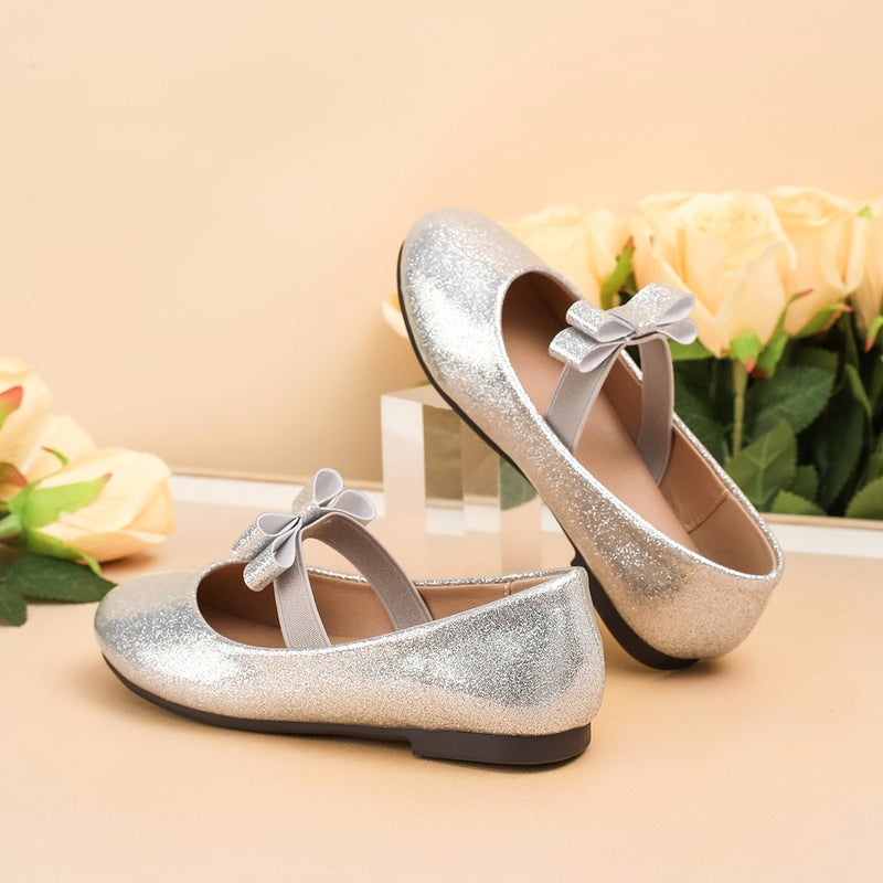 Girls' Princess Shoes, New Stylish Silver Chanel-Style Leather Shoes, Suitable For Dresses, Mary Jane Soft-Soled Single Shoes - Image 4