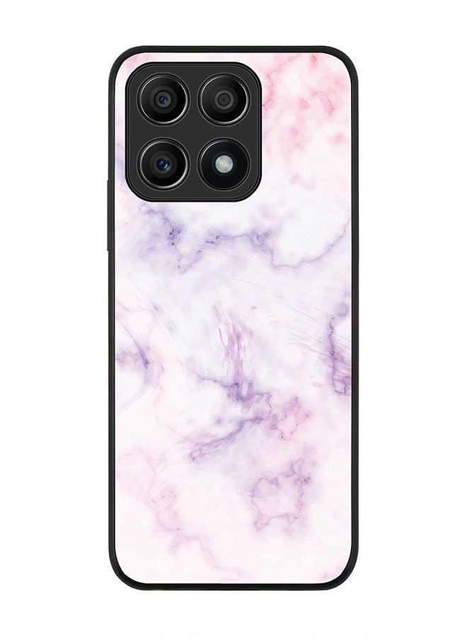 Stylizedd Rugged Black edge case for Honor X8A 4G Slim fit Soft Case Flexible Rubber Edges Anti Drop TPU Gel Thin Cover - Marble Print Cotton Candy - Image 1