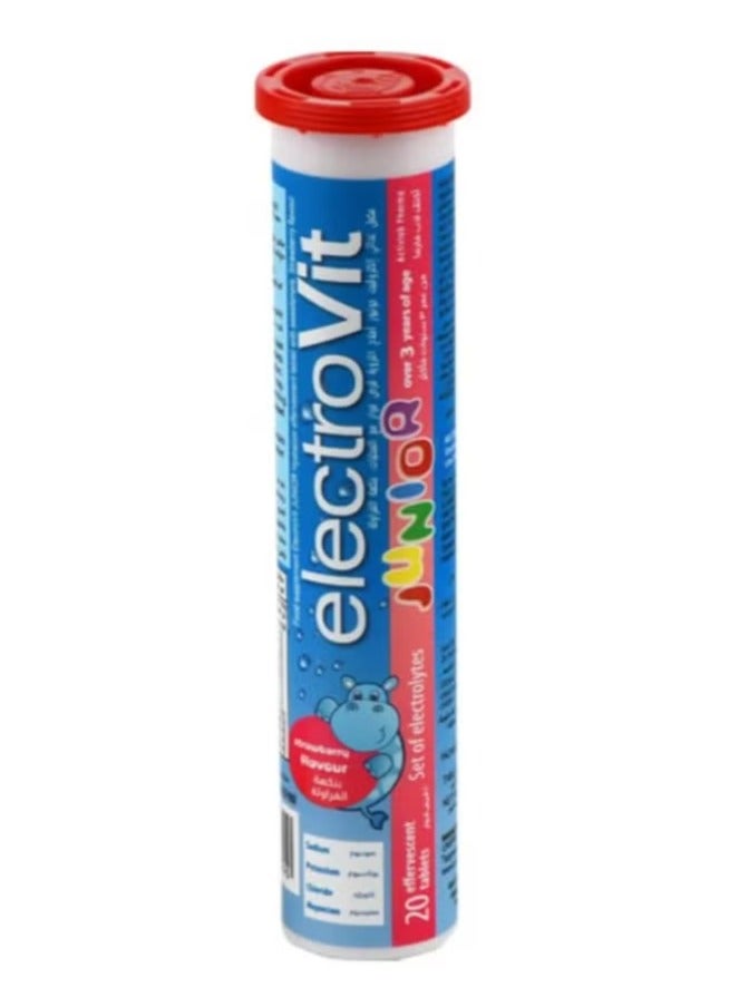 مكمل غذائي الكتروفيت جونيور مع محليات بنكهة الفراولة 20 قرص