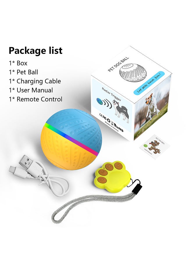 Generic - Toy Ball Dual Mode Design Interactive Dog Toys Jolly Ball - Remote Control Pet Toy with Radar Trigger and Automatic Obstacle Avoidance Function - Waterproof and Safe Material - Rechargeable Battery - Image 1
