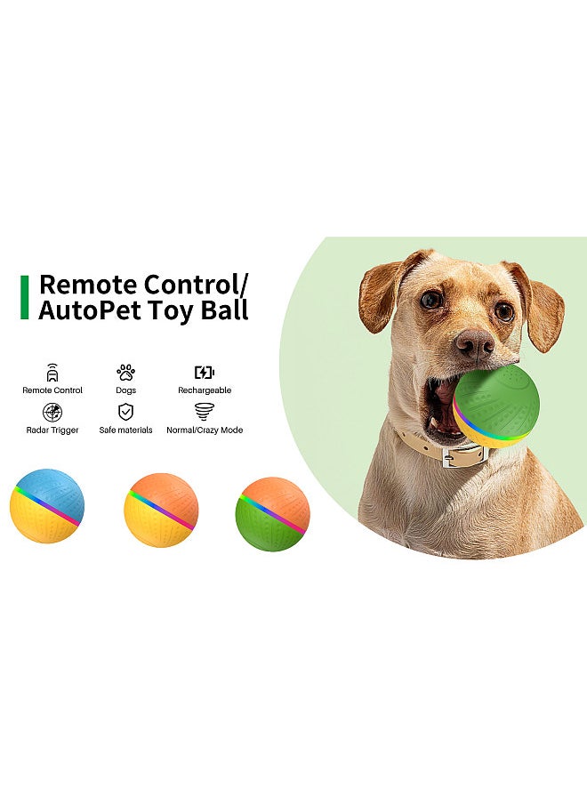Generic - Toy Ball Dual Mode Design Interactive Dog Toys Jolly Ball - Remote Control Pet Toy with Radar Trigger and Automatic Obstacle Avoidance Function - Waterproof and Safe Material - Rechargeable Battery - Image 1