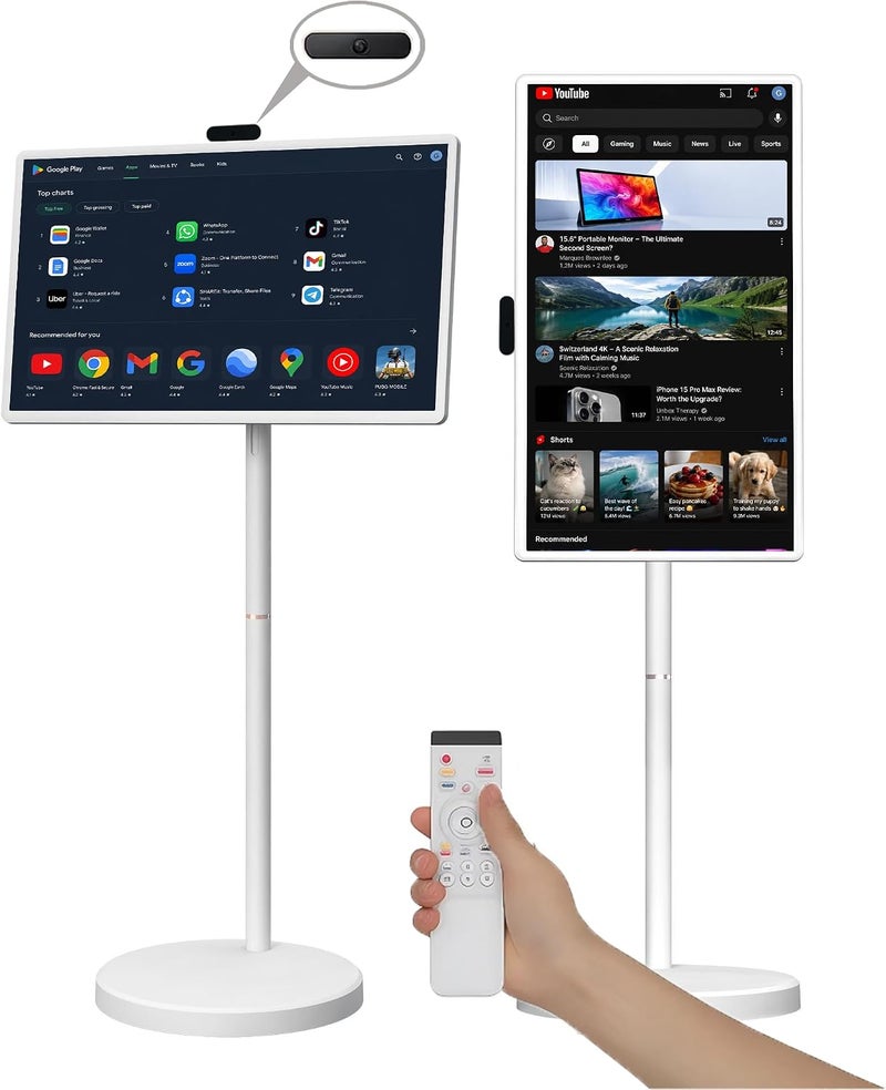 32-inch portable touch smart TV, Android 15 tablet, 1920 * 1080 full HD touch screen, powerful 8-core CPU, 6G+128G memory, portable display can be used for movie exhibitions, fitness and family. - Image 1