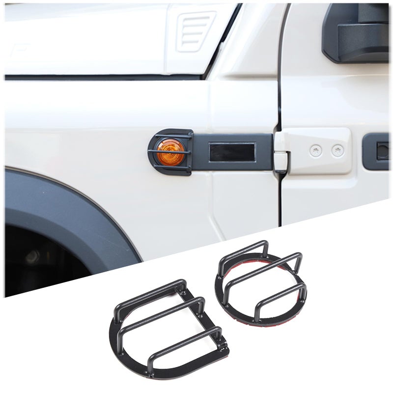 Hudiriy Black Car Side Fender Turn Signal Protective Grille Compatible with INEOS Grenadier 20202024 Turn Signal Protector External Accessories Decoration