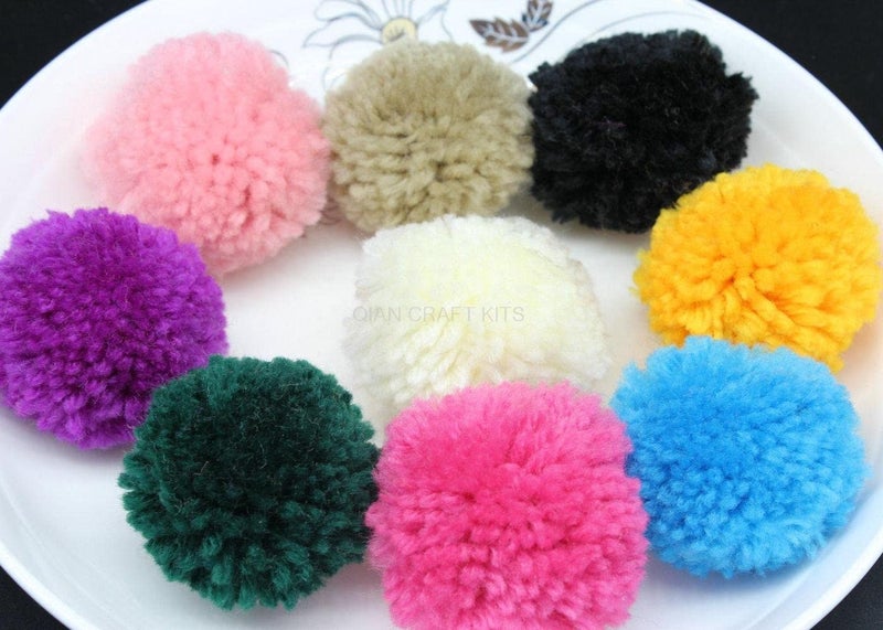 Prokart Round Woolen Gonda Pom Pom Balls for Craft Jewelry Embroidery Making Purpose Round Shape - 1 inch 50 Woolen Balls - Image 4