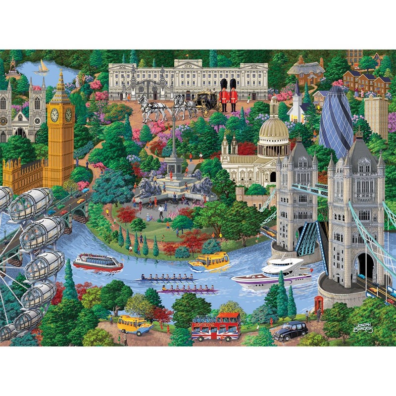Bits and Pieces  300 Large Piece Jigsaw Puzzle for Adults  London City View  300 pc England Jigsaw by Artist Joseph Burgess - Image 1