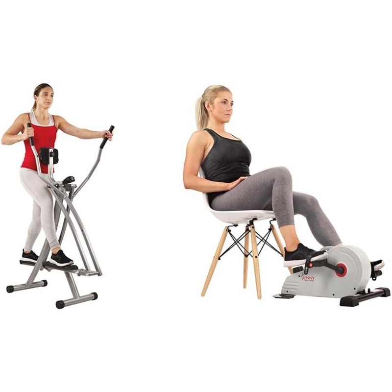 Air Walk Cross Trainer, Low-Impact Elliptical Machine for Home + Dual Function Under Desk Pedal Exerciser, Portable Cardio Magnetic Mini Bike for Adults and Seniors - Image 3