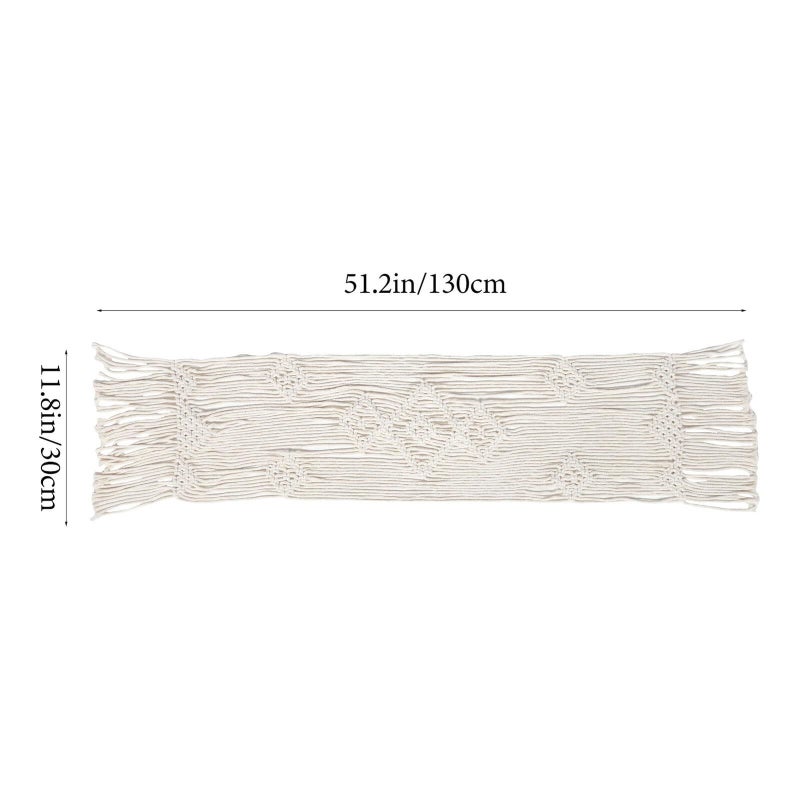 Nordic Macrame Table Runner 72 Inch Cotton Rope Tassel Design for Wedding Party - Image 3