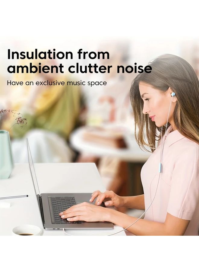 Pink Blue Wired Headphones with Microphone Bass Stereo Earbuds Inline Control for Xiaomi Phones - Image 4