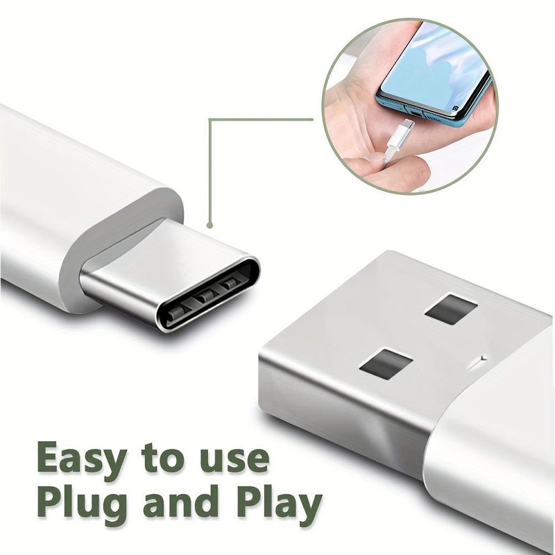 كابل شحن سريع من نوع USB-C أبيض 0.5 متر متوافق مع هواتف وأجهزة لوحي سامسونج ولغ أندرويد - Image 3